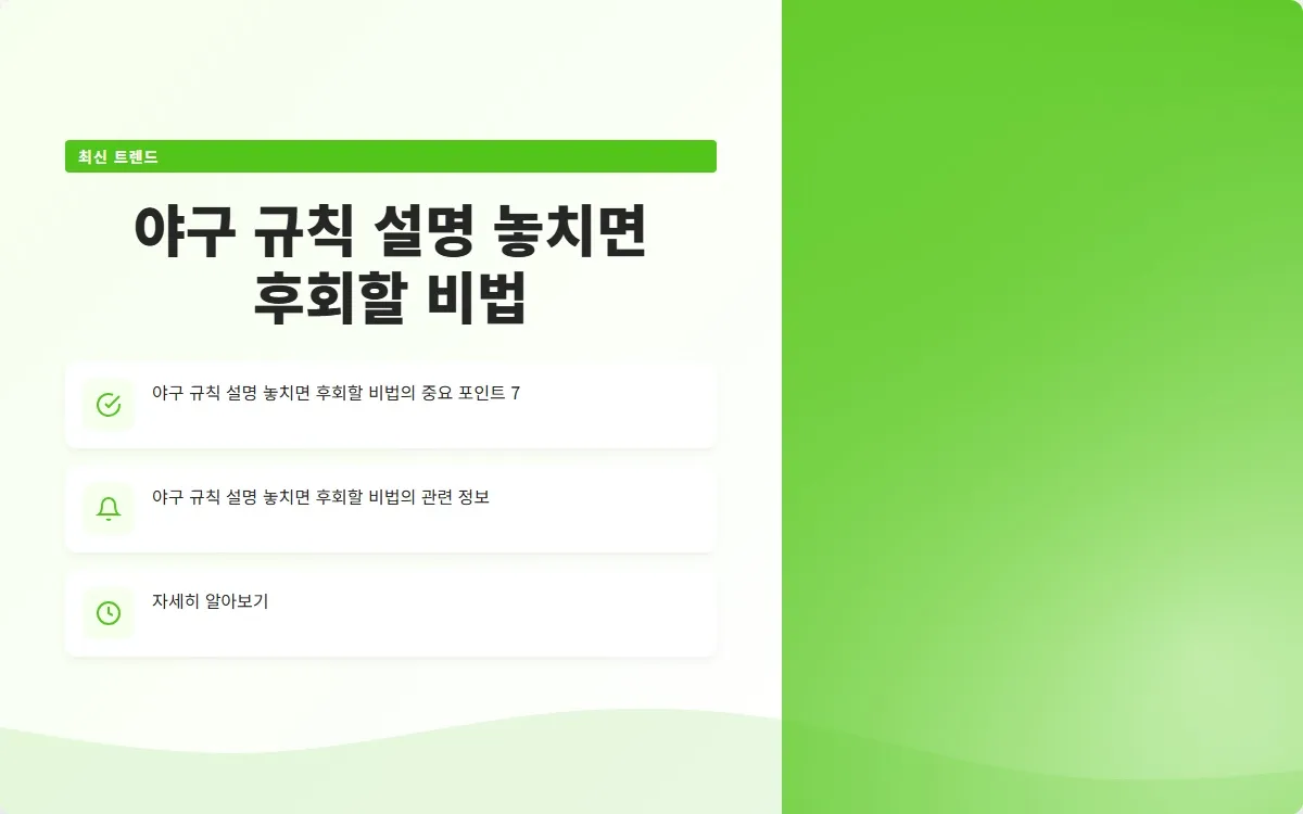 야구 규칙 설명 이미지 9