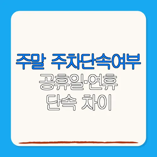 주말 주차단속여부공휴일·연휴단속 차이