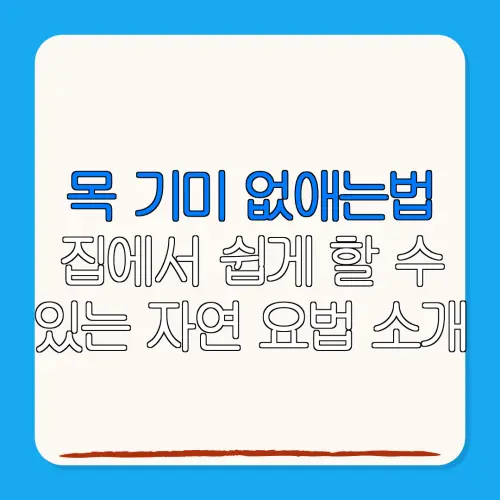 목 기미 없애는법집에서 쉽게 할 수있는 자연 요법 소개