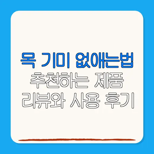 목 기미 없애는법추천하는 제품리뷰와 사용 후기