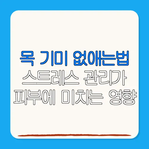 목 기미 없애는법스트레스 관리가피부에 미치는 영향