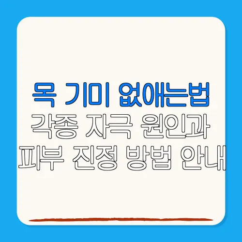 목 기미 없애는법각종 자극 원인과피부 진정 방법 안내